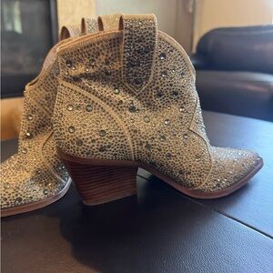 Jessica Simpson Rhinestone-Studded Ankle Boots